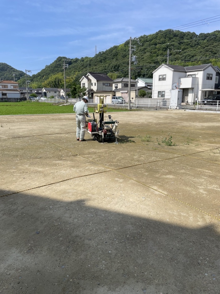 地盤調査中